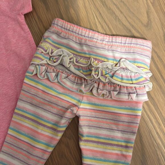 Garanimals Pink Ice Cream Onesie and Striped Ruffle Pants Set 0-3m - Picture 2 of 3